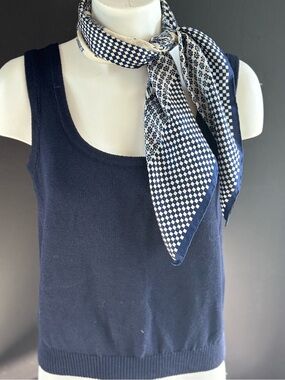St. John Navy Knit Top
